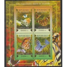 FLORES MARIPOSAS GUINEA HOJA BLOQUE ESPECIAL NUEVA MINT